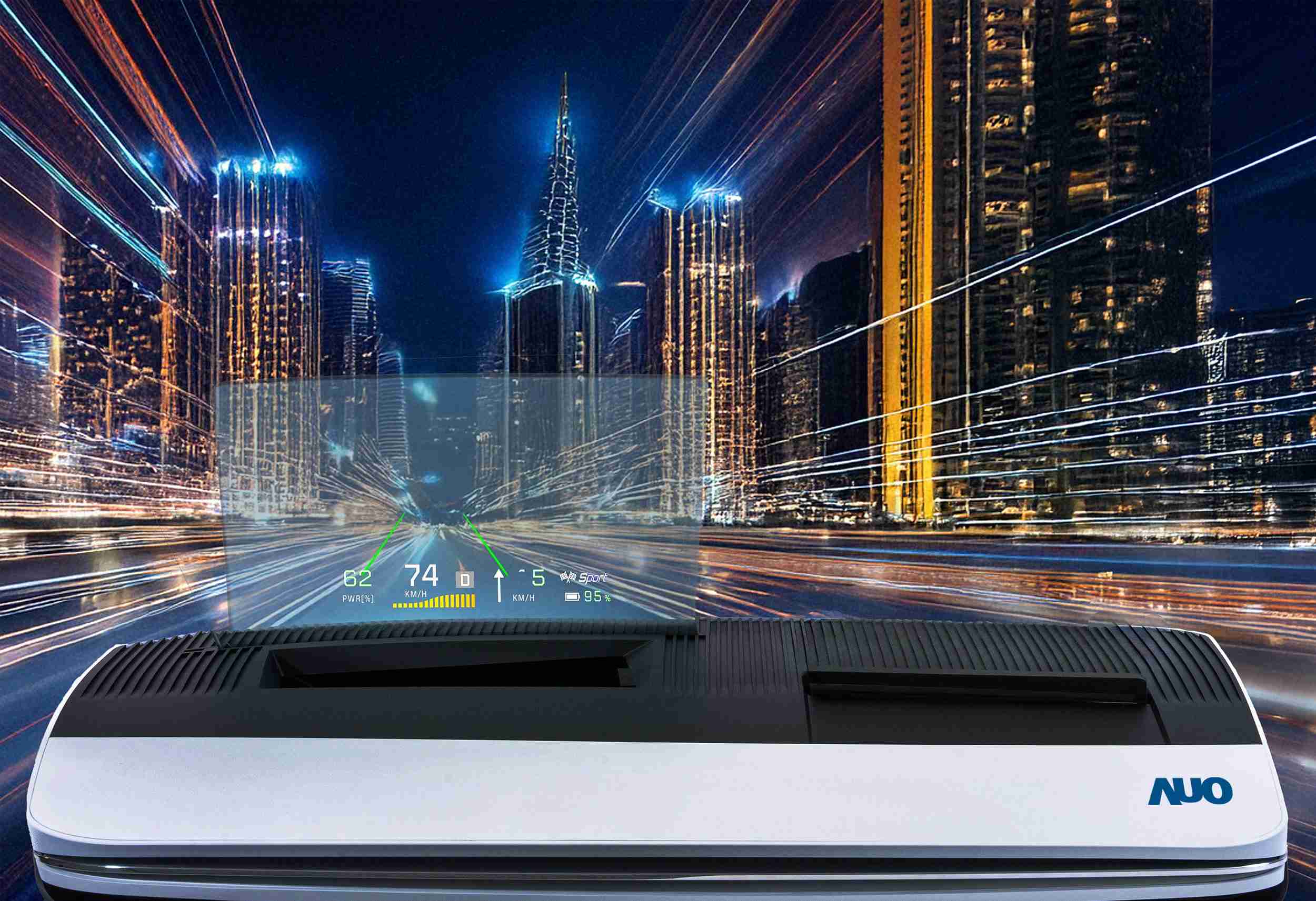 尊龙集团推出13吋Micro LED抬头显示器，，，，提供高入眼亮度、、高色彩饱和度的显示质量，，，在阳光下或黑暗中都清晰可见，，，，并利用Micro LED模块体积小的优势，，，，解决车用空间有限的痛点